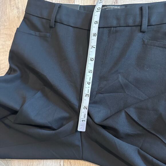 NWT Banana Republic SHORT Siena Straight Italian Wool Pant black 6 - Picture 10 of 11